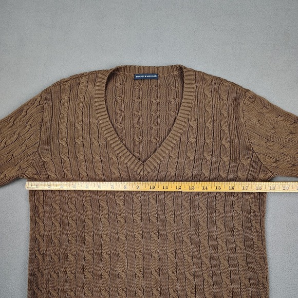 Brandy Melville Cable Knit Sweater Women OS (Medium) Brown Preppy Academia - Picture 4 of 10